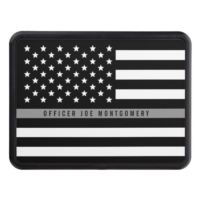 Thin Grey Line Correctional Officer Monogram Name Trailer Hitch Cover (Front)