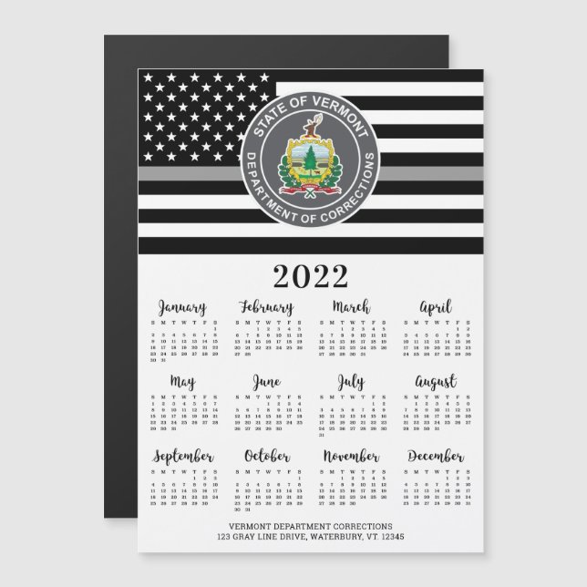 Thin Grey Line Custom Logo 12 Month 2022 Calendar (Front/Back)