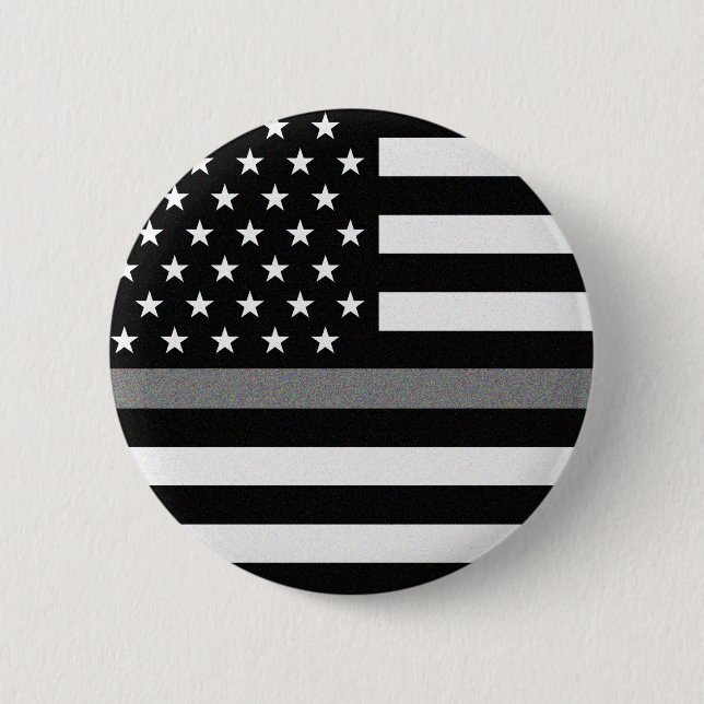 Thin Grey Line Flag 2 Inch Round Button (Front)