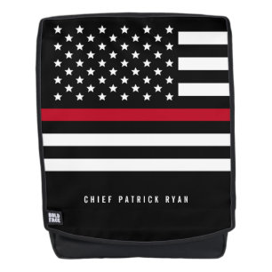 Thin Grey Line Monogrammed Name Backpack