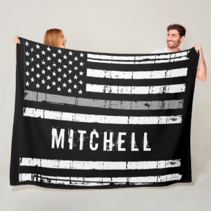 Thin Grey Line Personalized Correctional Officer  Fleece Blanket