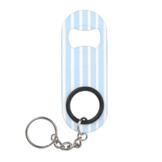 Thin Light Blue Stripes Keychain Bottle Opener
