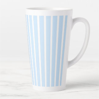Thin Light Blue Stripes Latte Mug