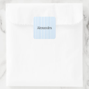 Thin Light Blue Stripes Square Sticker