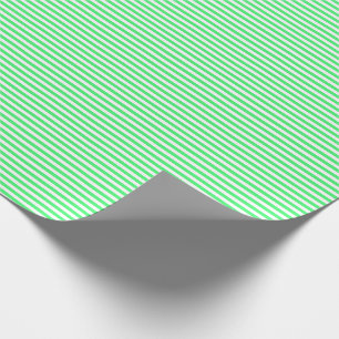 Thin Light Green and White Stripes Wrapping Paper