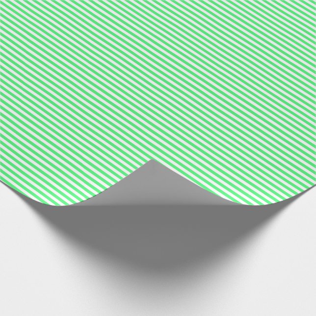 Thin Light Green and White Stripes Wrapping Paper (Corner)