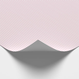 Thin Light Pink and White Stripes Wrapping Paper