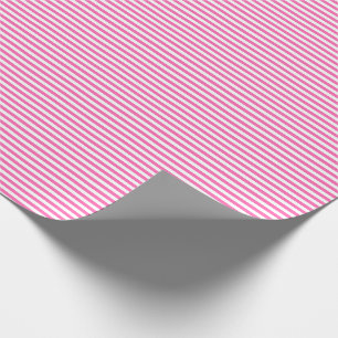 Thin Pink and White Stripes Wrapping Paper