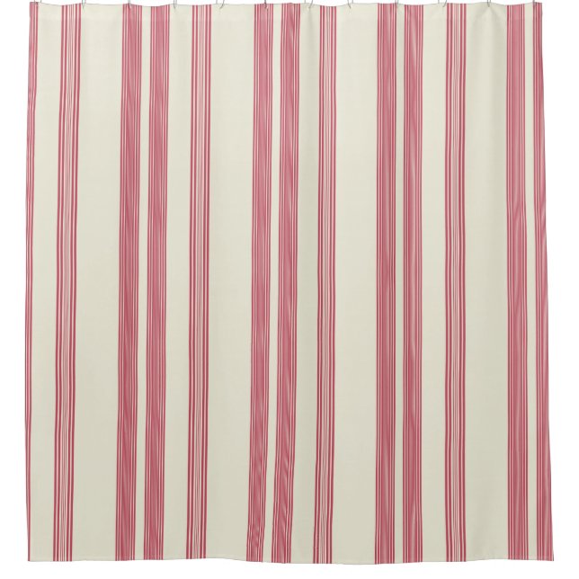 Thin Pink Vertical Stripes Off White Background (Front)