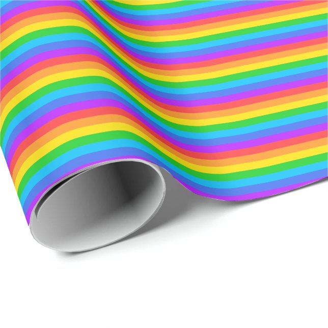 Thin Rainbow Stripes Wrapping Paper (Roll Corner)
