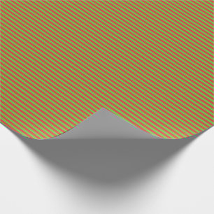 Thin Red and Green Stripes Wrapping Paper