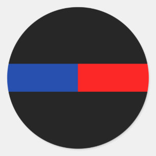 thin red blue line police law classic round sticker