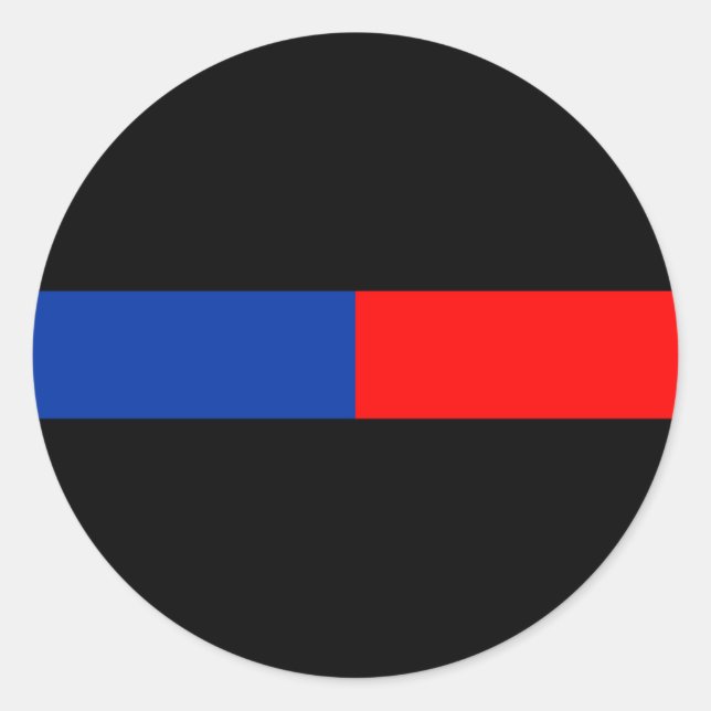 thin red blue line police law classic round sticker (Front)
