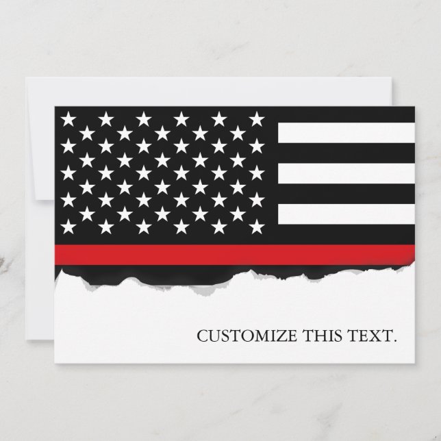 Thin Red Line American Flag Card (Front)