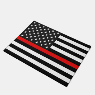 Thin Red Line American Flag Doormat