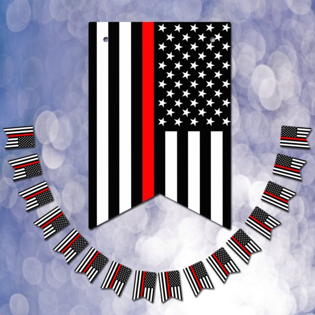 Thin Red Line American Flag, fireman officer / USA Bunting Flags (Creator Uploaded)