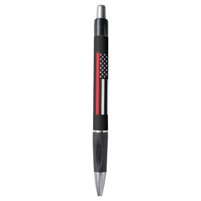 Thin Red Line American Flag graphic on a Pen (Front Vertical)