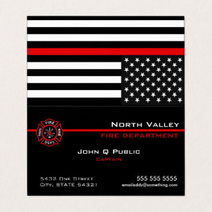 Thin Red Line American Flag QR Code Business Card