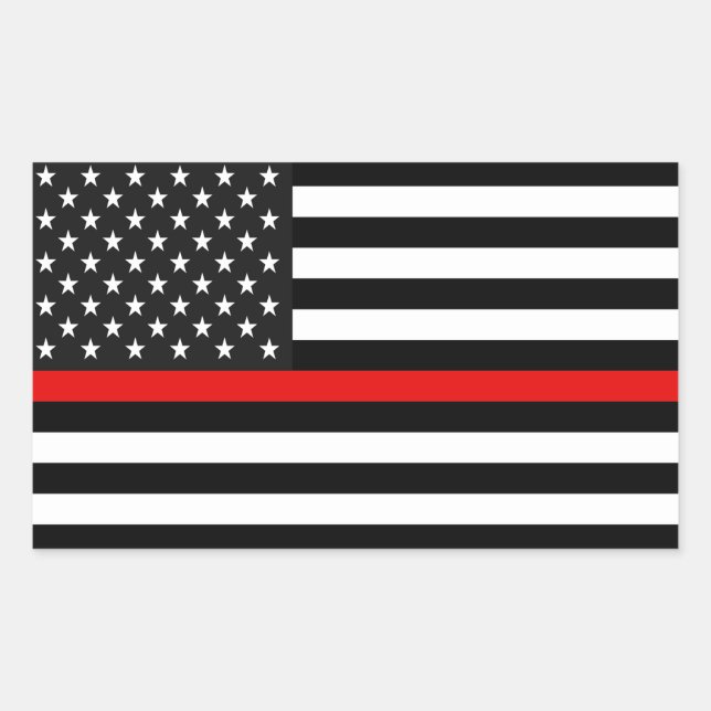 Thin Red Line American Flag Sticker (Front)