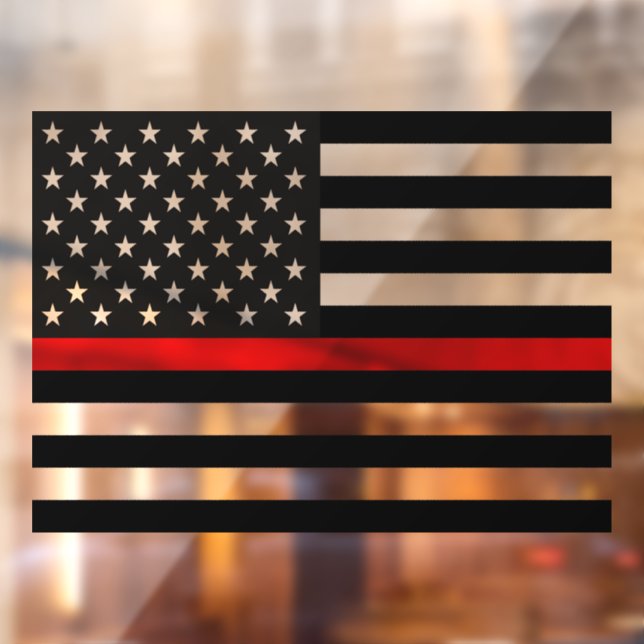 Thin Red Line American Flag Window Cling (Sheet 2)