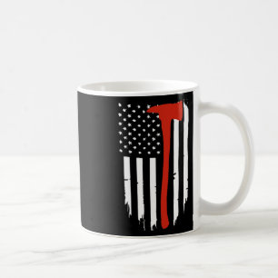 Thin Red Line Axe American Flag Patriot Firefighte Coffee Mug