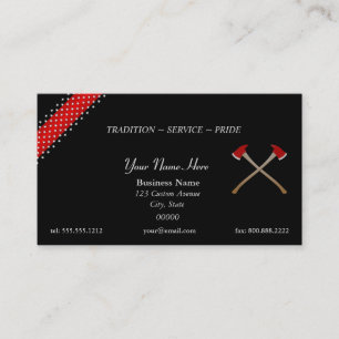 Thin Red Line Crossed Fire Axes Business Card