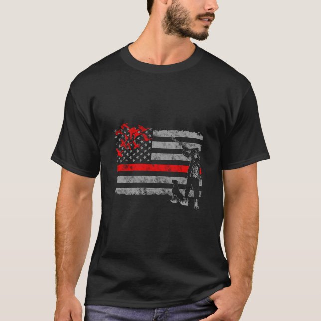 Thin Red Line Duck Hunting Flag T-Shirt (Front)