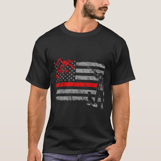 Thin Red Line Duck Hunting Flag T-Shirt (Front)