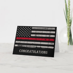 Thin Red Line Fire Academy Firefighter Graduation Card