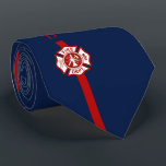 Thin Red Line Fire Rescue Custom Initials Navy Tie<br><div class="desc">A strong yet elegant thin red line firefighter serviceman tie. This tie has a red stripe running down the centre and a spot for your first and last name initials. underneath the initials sits the. Maltese cross. Behind the thin red line is a classic solid navy the classic traditional colour...</div>