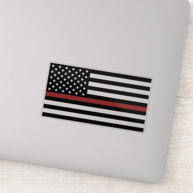 Thin Red Line Firefighter America Flag Fire Rescue (Detail)