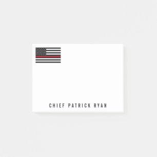 Thin Red Line Firefighter American Flag 4 x 3 Post-it Notes