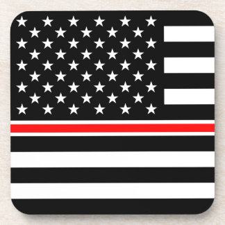 Thin Red Line Firefighter American Flag Coaster