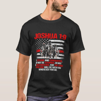 Thin Red Line Firefighter Bible Verse Joshua 19 T-Shirt