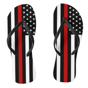 Thin Red Line Firefighter Flag Flip Flops