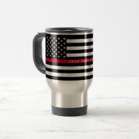 Thin Red Line Firefighter Flag Monogram Large