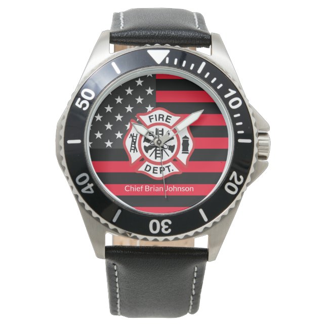Thin Red Line Firefighter Flag Watch (Front)