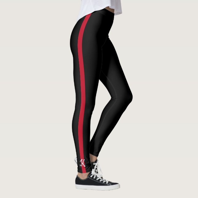 Thin Red Line Firefighter Monogram Initial Leggings (Right)