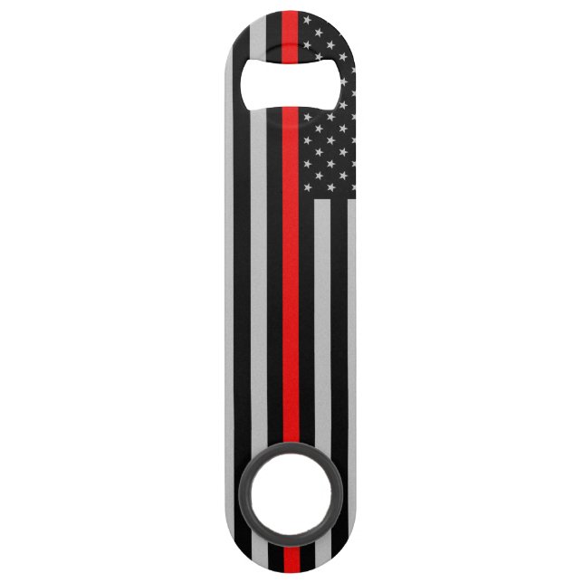 Thin Red Line Fireman Flag Can Opener Bar Key (Front)