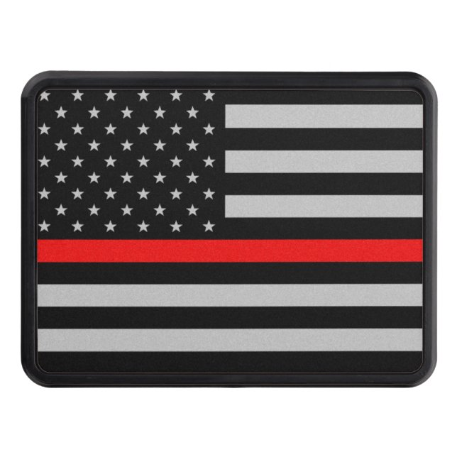 Thin Red Line Fireman Flag Hitch Cover (Front)