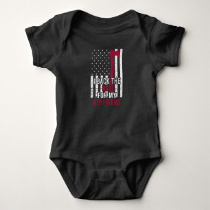 Thin Red Line Flag Firefighter Girlfriend Baby Bodysuit