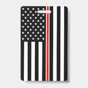 Thin Red Line Flag: Firefighter Hero Memorial Badge