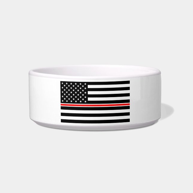 Thin Red Line Flag: Firefighter Hero Memorial Bowl (Front)