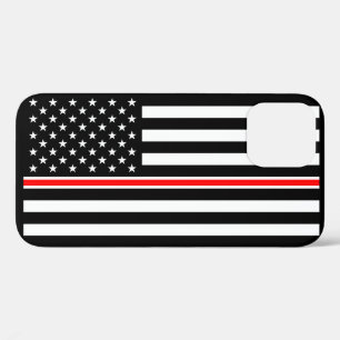 Thin Red Line Flag: Firefighter Hero Memorial iPhone 12 Case