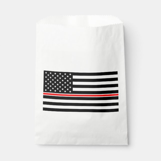 Thin Red Line Flag: Firefighter Hero Memorial Favour Bag (Front)