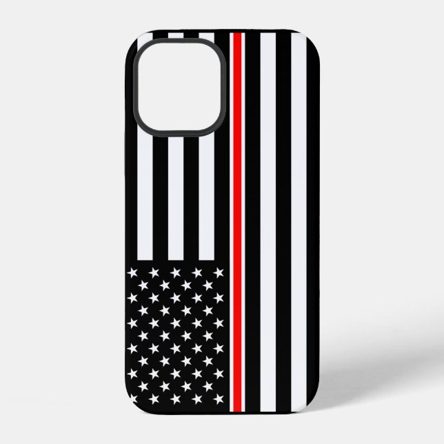 Thin Red Line Flag: Firefighter Hero Memorial iPhone Case (Back)