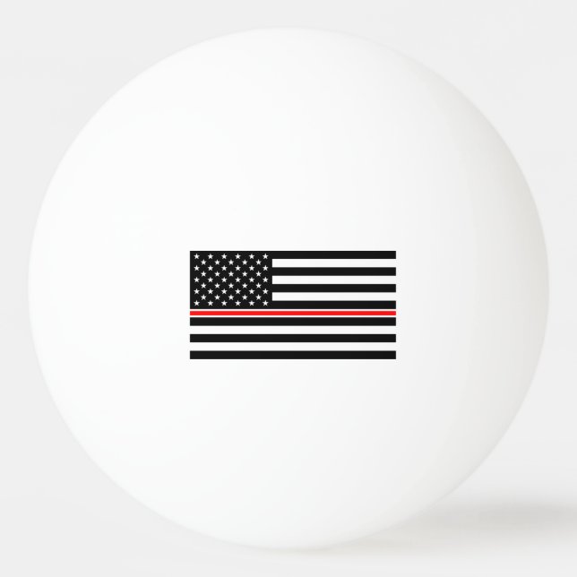 Thin Red Line Flag: Firefighter Hero Memorial Ping Pong Ball (Front)