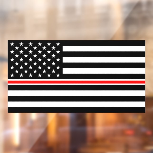 Thin Red Line Flag: Firefighter Hero Memorial Window Cling (Sheet 2)