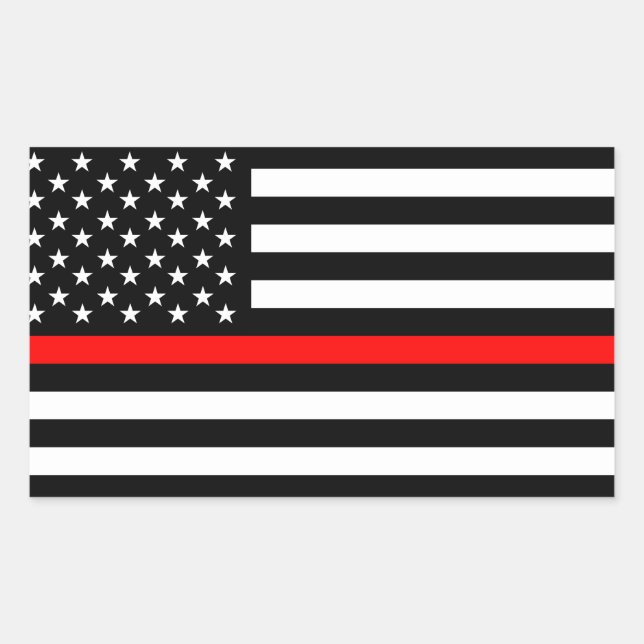 thin red line flag fireman firefighter usa united sticker (Front)