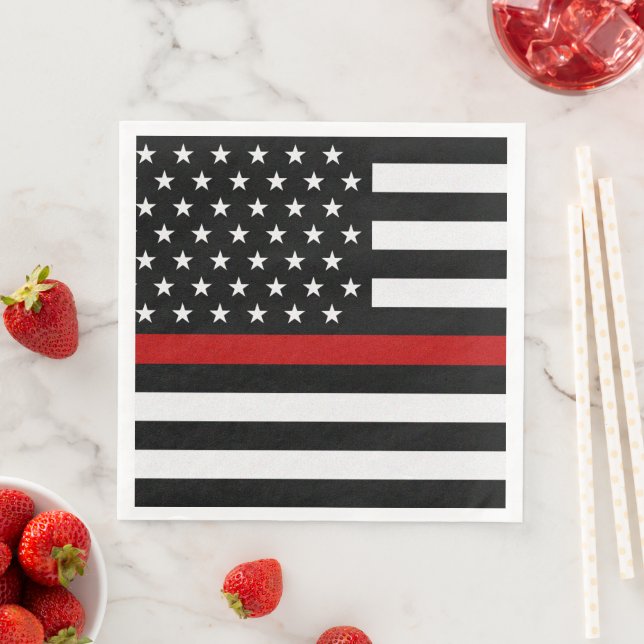 Thin Red Line Flag Napkin (Insitu)